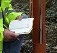 Coillte area foreman reading dipwell monthly